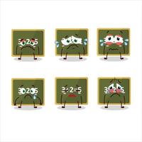 Chalk board cartoon character with sad expression vector