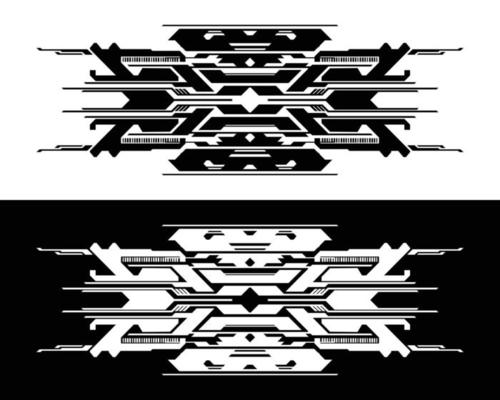 Science Fiction futuristic sci-fi element poster clip art hi tech template cyberpunk interface strips editable
