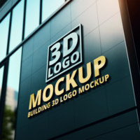 3D LOGO MOCKUP SIGN WALL BUILDING psd