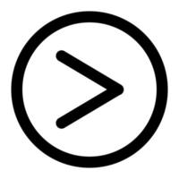 right arrow of user interface outline icon set vector