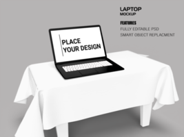 realistisch Laptop Attrappe, Lehrmodell, Simulation mit leer Bildschirm isoliert auf nett Hintergrund psd