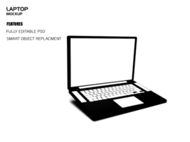 Realistic laptop mockup with blank screen isolated on nice background psd