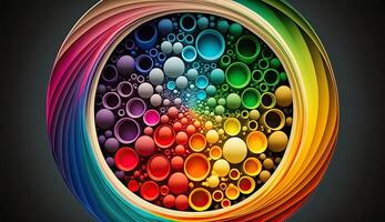 generativo ai ilustración de un arco iris de colores circulo foto