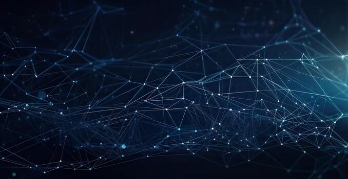 oscuro azul y resplandor partícula resumen antecedentes. generativo ai. foto