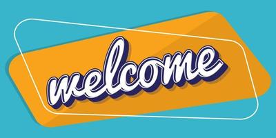 Welcome sign. Modern calligraphic text for use in greeting card, banner template, postcard. Welcome back hand drawn lettering. vector