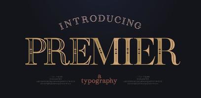 Luxury vintage logo alphabet letters font. Typography elegant classic lettering serif fonts and number decorative wedding retro concept for logos branding. vector illustration