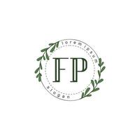 fp inicial belleza floral logo modelo vector