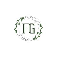 fg inicial belleza floral logo modelo vector