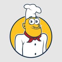 Funny chef with emblem illustration vector