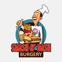 Smash n Dash with chef illustration vector