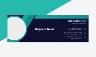 Stylish modern email signature design, simple and vector template design