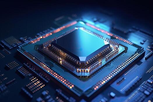 Quantum processor on circuit board. photo
