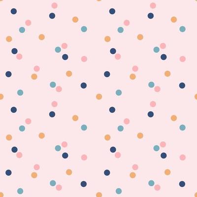 Seamless polka dot pattern. Vector illustration. Background with small multicolored circles randomly located.