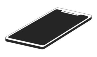 Smartphone with turn off display monochrome flat vector object. Editable black and white icon. Full sized element. Simple thin line art spot illustration for web graphic design and animation