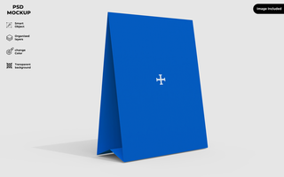 paper table tent mockup psd