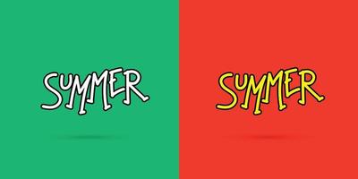 Colorful Summer typography design concept vector