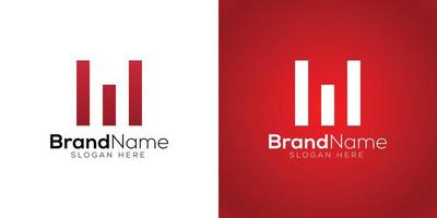 Letter M line growth logo design template vector