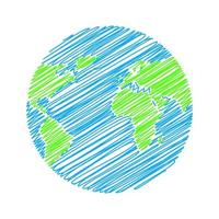 Globe, world planet earth icon sketch, vector illustration. Happy Earth Day 22 April, 2023 campaign theme - Invest in our planet