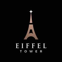 French eiffel tower building and high tower Logo template design.With editable vector illustration.