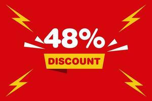 48 percent Sale and discount labels. price off tag icon flat design. vector