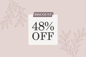 48 percent Sale and discount labels. price off tag icon flat design. vector