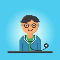 Doctor Professional Healthcare In Hospital. Icon and Illustration vector Design