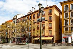 interesting urban landscape with narrow streets in the spanish city of Zaragoza on a spring day photo