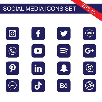 icon, social, media, facebook, logo, vector, instagram, linkedin, twitter, youtube, set, whatsapp, web, telegram, snapchat, pictogram, symbol, app, flat, business, internet, logotype, sign, vimeo, net