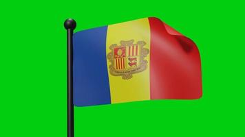 andorra waving flag 3d render video