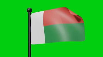 Madagascar golvend vlag 3d geven video