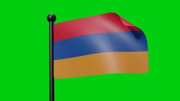 Armênia acenando bandeira 3d render video