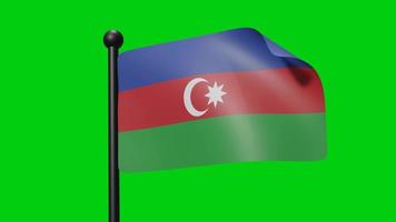 azerbaiyán ondulación bandera 3d video