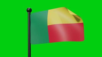 benin waving flag 3d video