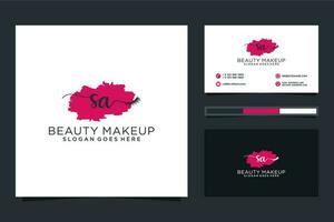 Initial SA Feminine logo collections and business card template Premium Vector