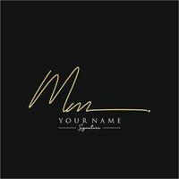 Letter MM Signature Logo Template Vector