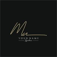 Letter MU Signature Logo Template Vector