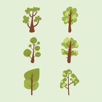 hand drawn trees vector set