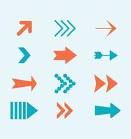 flat colorful arrow vector set