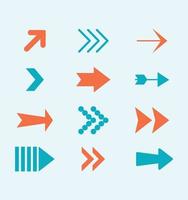 flat colorful arrow vector set