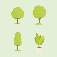 hand drawn trees collection in vector