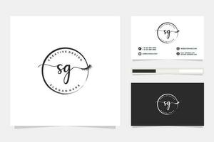 Initial SG Feminine logo collections and business card template Premium Vector