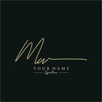 Letter MW Signature Logo Template Vector