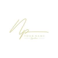 Letter NP Signature Logo Template Vector