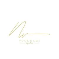 Letter NV Signature Logo Template Vector