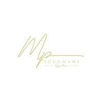 Letter MP Signature Logo Template Vector