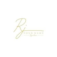 Letter RJ Signature Logo Template Vector