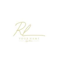 Letter RL Signature Logo Template Vector