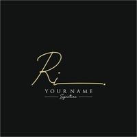 Letter RI Signature Logo Template Vector