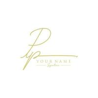 Letter PP Signature Logo Template Vector