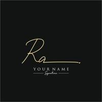 Letter RA Signature Logo Template Vector